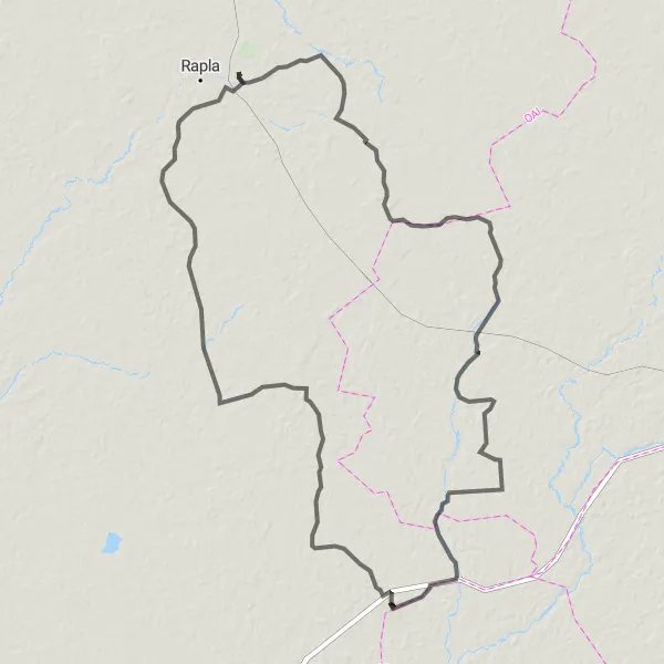 Map miniature of "Sakala Southern Loop" cycling inspiration in Eesti, Estonia. Generated by Tarmacs.app cycling route planner