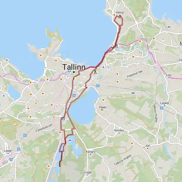 Map miniature of "Viimsi Gravel Discovery" cycling inspiration in Eesti, Estonia. Generated by Tarmacs.app cycling route planner