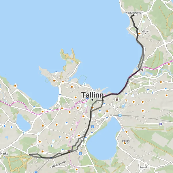 Map miniature of "Viimsi Scenic Road Tour" cycling inspiration in Eesti, Estonia. Generated by Tarmacs.app cycling route planner