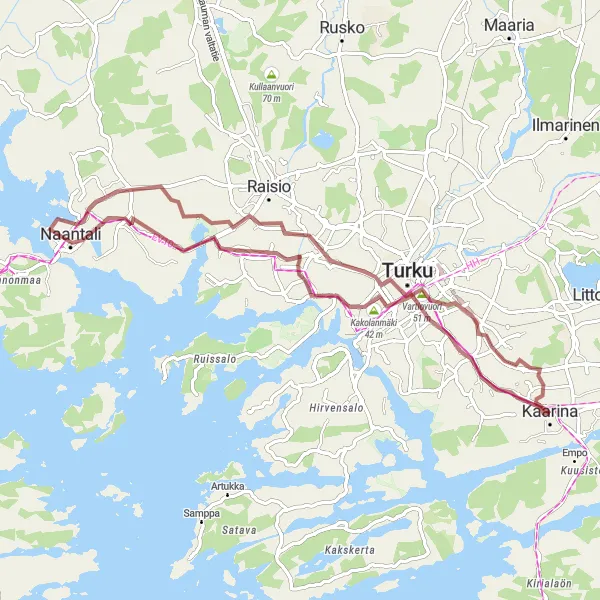 Map miniature of "City Charm and Natural Beauty" cycling inspiration in Etelä-Suomi, Finland. Generated by Tarmacs.app cycling route planner