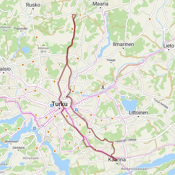 Map miniature of "Scenic Beauty" cycling inspiration in Etelä-Suomi, Finland. Generated by Tarmacs.app cycling route planner