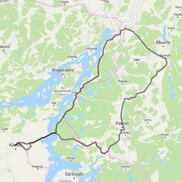 Map miniature of "Coastal Charm Road Cycling" cycling inspiration in Etelä-Suomi, Finland. Generated by Tarmacs.app cycling route planner