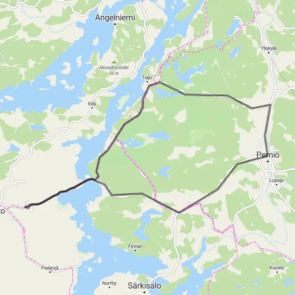 Map miniature of "Teijo Adventure" cycling inspiration in Etelä-Suomi, Finland. Generated by Tarmacs.app cycling route planner