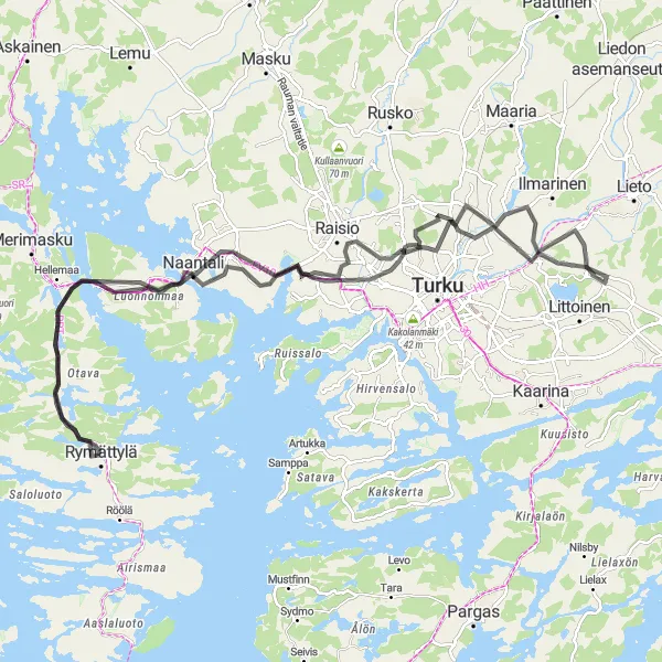 Map miniature of "Nature Lover's Paradise" cycling inspiration in Etelä-Suomi, Finland. Generated by Tarmacs.app cycling route planner