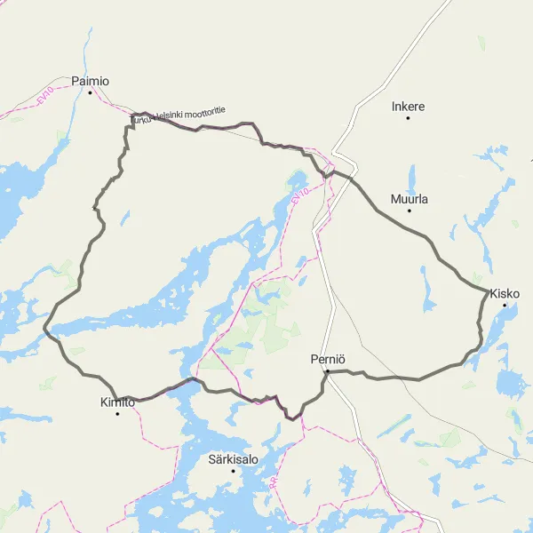 Map miniature of "Coastal Adventure" cycling inspiration in Etelä-Suomi, Finland. Generated by Tarmacs.app cycling route planner