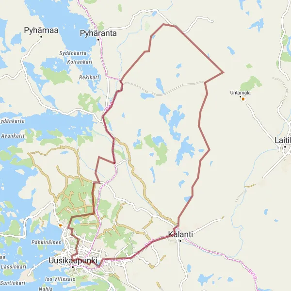 Map miniature of "Gravel Adventure" cycling inspiration in Etelä-Suomi, Finland. Generated by Tarmacs.app cycling route planner