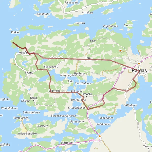 Map miniature of "Gräggböle Discovery" cycling inspiration in Etelä-Suomi, Finland. Generated by Tarmacs.app cycling route planner