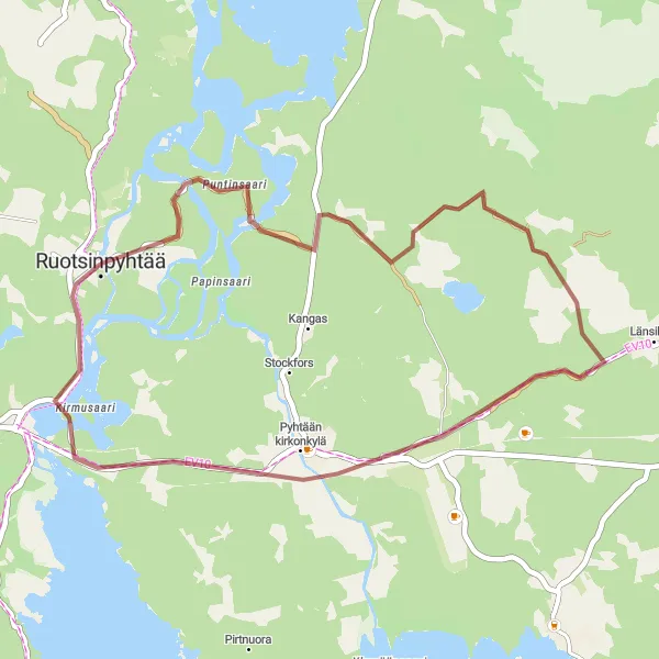 Map miniature of "Scenic Gravel Exploration" cycling inspiration in Helsinki-Uusimaa, Finland. Generated by Tarmacs.app cycling route planner