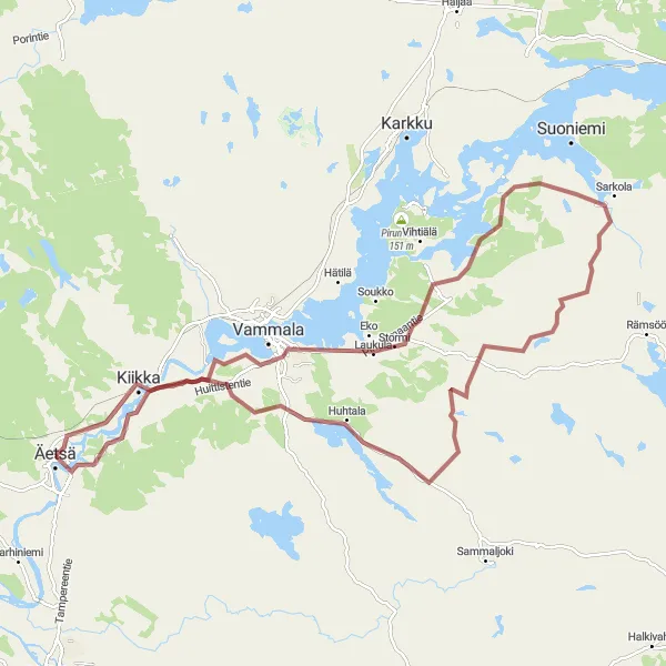 Map miniature of "Gravel Expedition" cycling inspiration in Länsi-Suomi, Finland. Generated by Tarmacs.app cycling route planner