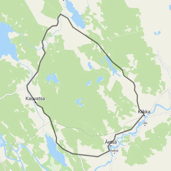 Map miniature of "Road Scenic Route" cycling inspiration in Länsi-Suomi, Finland. Generated by Tarmacs.app cycling route planner