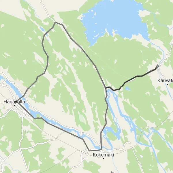 Map miniature of "Countryside Ride" cycling inspiration in Länsi-Suomi, Finland. Generated by Tarmacs.app cycling route planner