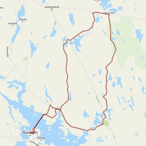 Map miniature of "Gravel Rhythms" cycling inspiration in Länsi-Suomi, Finland. Generated by Tarmacs.app cycling route planner