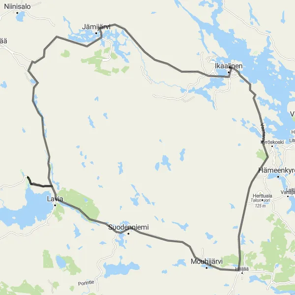 Map miniature of "**Discover Lively Culture: Rahkola to Jämijärvi**" cycling inspiration in Länsi-Suomi, Finland. Generated by Tarmacs.app cycling route planner