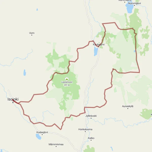 Map miniature of "The Kivijata Challenge" cycling inspiration in Länsi-Suomi, Finland. Generated by Tarmacs.app cycling route planner