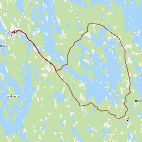 Map miniature of "Joutsa Countryside Journey" cycling inspiration in Länsi-Suomi, Finland. Generated by Tarmacs.app cycling route planner