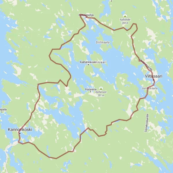 Map miniature of "Gravel Adventure to Savivuoren näkötorni" cycling inspiration in Länsi-Suomi, Finland. Generated by Tarmacs.app cycling route planner