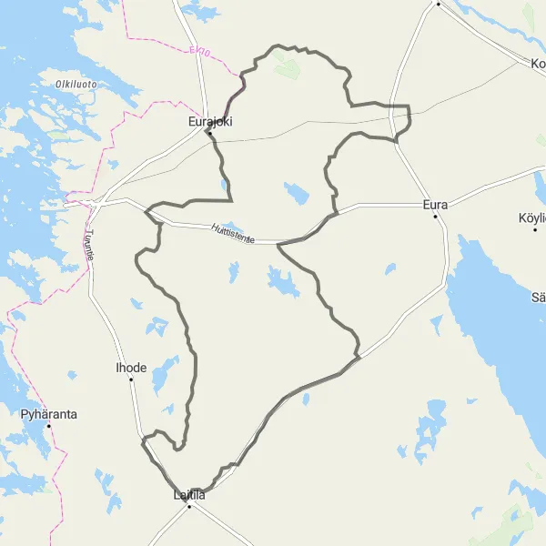 Map miniature of "The Ultimate Cycling Challenge" cycling inspiration in Länsi-Suomi, Finland. Generated by Tarmacs.app cycling route planner