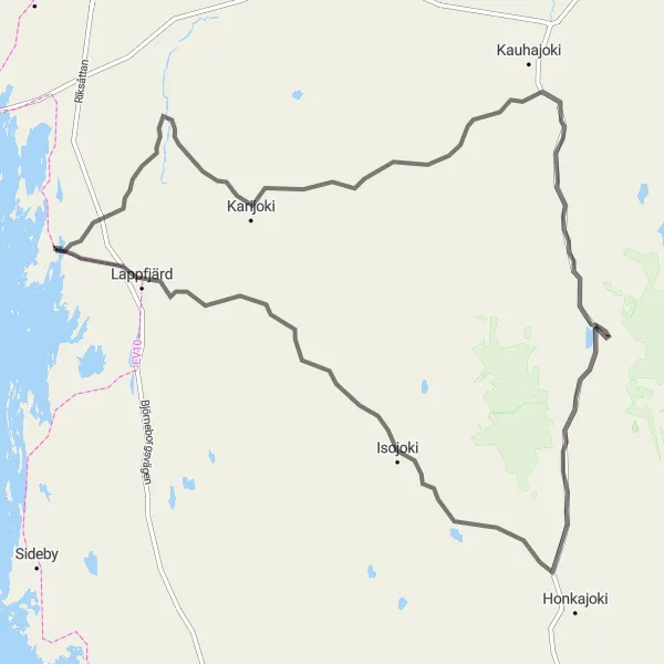 Map miniature of "Ultimate Lappfjärd Road Adventure" cycling inspiration in Länsi-Suomi, Finland. Generated by Tarmacs.app cycling route planner