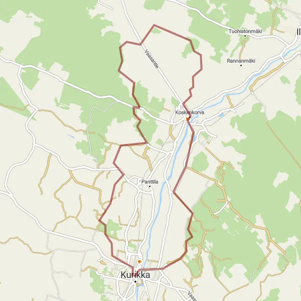 Map miniature of "Risto-veturi Joyride" cycling inspiration in Länsi-Suomi, Finland. Generated by Tarmacs.app cycling route planner