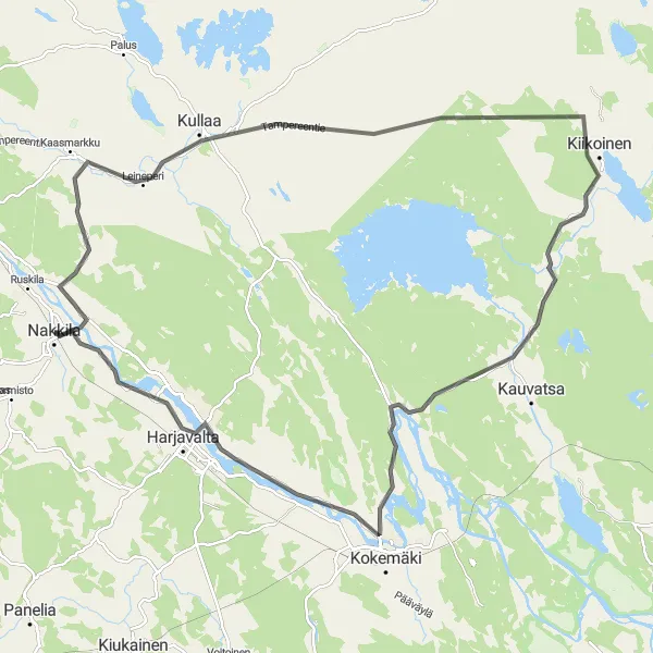 Map miniature of "Historical and Scenic Road Cycling Circuit" cycling inspiration in Länsi-Suomi, Finland. Generated by Tarmacs.app cycling route planner