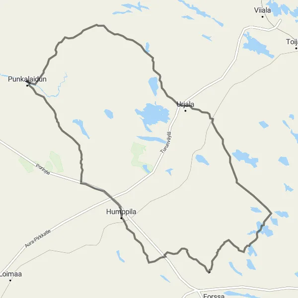 Map miniature of "Rural Charm and Cultural Delights" cycling inspiration in Länsi-Suomi, Finland. Generated by Tarmacs.app cycling route planner
