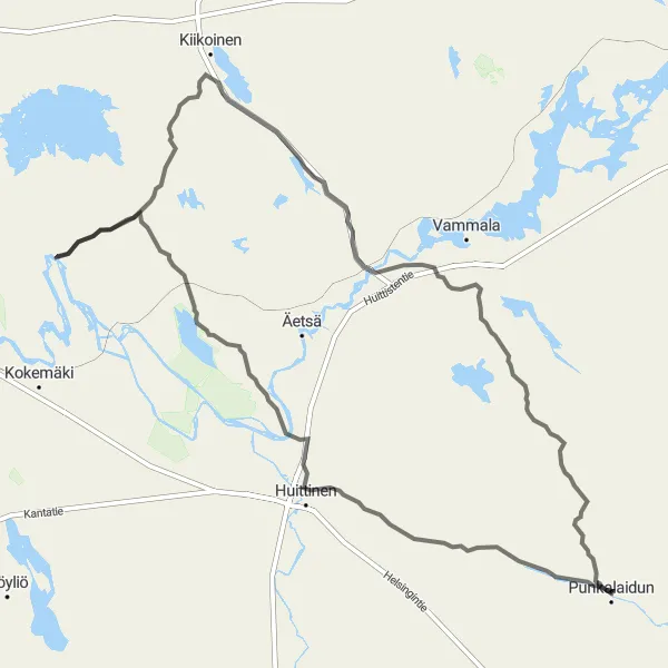 Map miniature of "Scenic Marvels and Picturesque Landscapes" cycling inspiration in Länsi-Suomi, Finland. Generated by Tarmacs.app cycling route planner