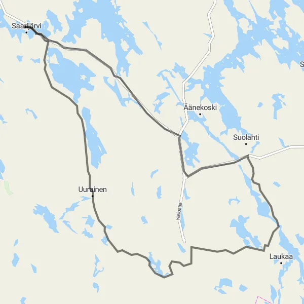 Map miniature of "Pytinki Hill Circuit" cycling inspiration in Länsi-Suomi, Finland. Generated by Tarmacs.app cycling route planner