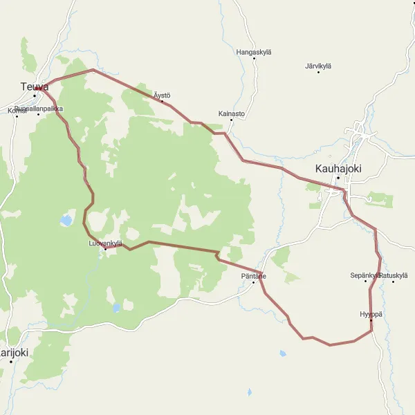 Map miniature of "Äystö Gravel Adventure" cycling inspiration in Länsi-Suomi, Finland. Generated by Tarmacs.app cycling route planner