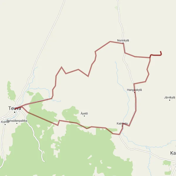 Map miniature of "Gravel Adventure" cycling inspiration in Länsi-Suomi, Finland. Generated by Tarmacs.app cycling route planner