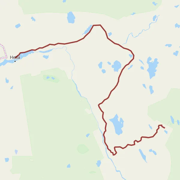 Map miniature of "Enontekiö Gravel Route 2" cycling inspiration in Pohjois- ja Itä-Suomi, Finland. Generated by Tarmacs.app cycling route planner