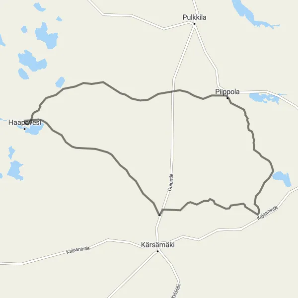 Map miniature of "Capture the Beauty of Piippola and Saviselkä" cycling inspiration in Pohjois- ja Itä-Suomi, Finland. Generated by Tarmacs.app cycling route planner