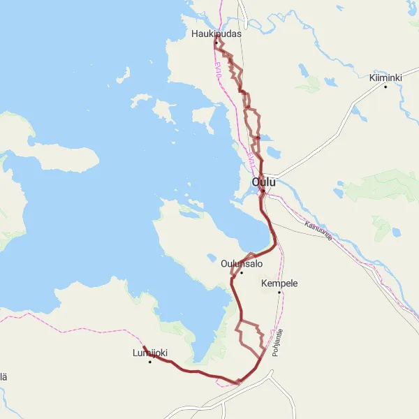 Map miniature of "The Gravel Adventure" cycling inspiration in Pohjois- ja Itä-Suomi, Finland. Generated by Tarmacs.app cycling route planner