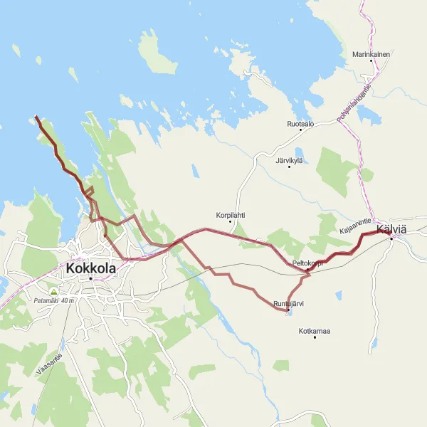 Map miniature of "Rytimäki Adventure" cycling inspiration in Pohjois- ja Itä-Suomi, Finland. Generated by Tarmacs.app cycling route planner
