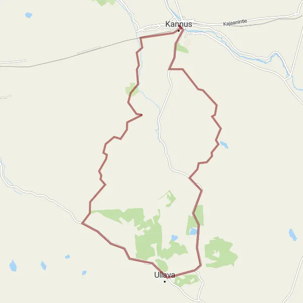 Map miniature of "Discover the Gravel Roads from Kannus to Roikola" cycling inspiration in Pohjois- ja Itä-Suomi, Finland. Generated by Tarmacs.app cycling route planner