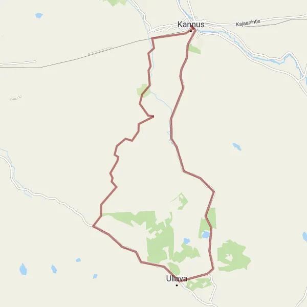 Map miniature of "Gravel Cycling in Kannus" cycling inspiration in Pohjois- ja Itä-Suomi, Finland. Generated by Tarmacs.app cycling route planner