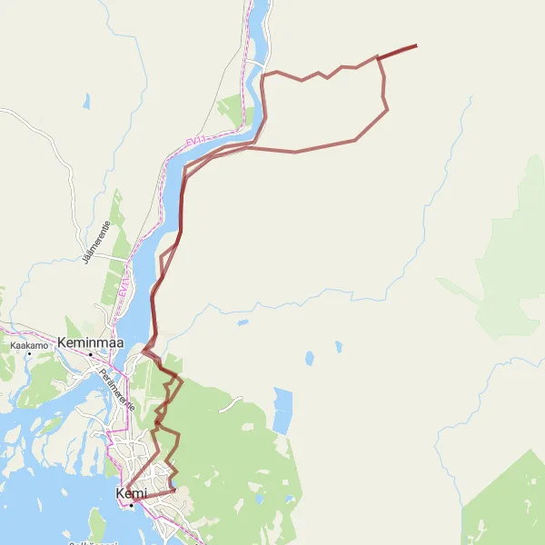 Map miniature of "The Gravel Adventure" cycling inspiration in Pohjois- ja Itä-Suomi, Finland. Generated by Tarmacs.app cycling route planner