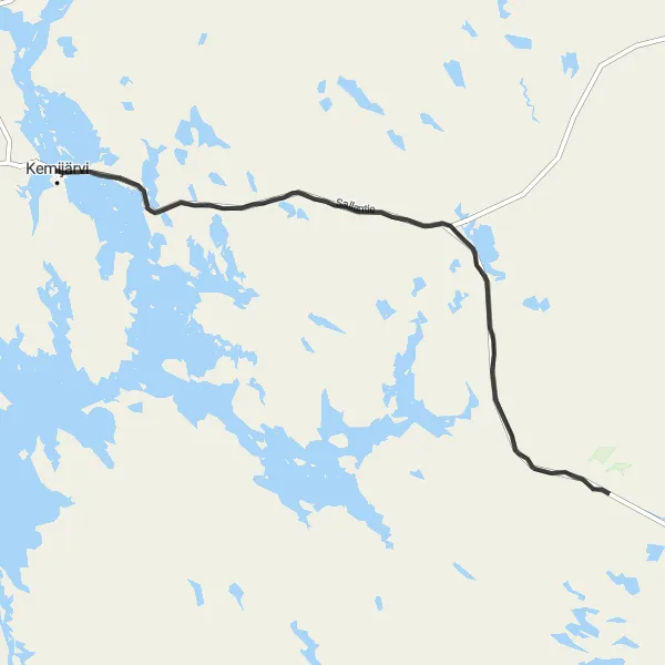 Map miniature of "The Tonkopuro Adventure" cycling inspiration in Pohjois- ja Itä-Suomi, Finland. Generated by Tarmacs.app cycling route planner