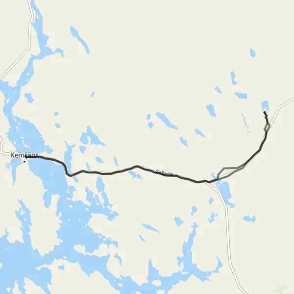 Map miniature of "The Kursu Challenge" cycling inspiration in Pohjois- ja Itä-Suomi, Finland. Generated by Tarmacs.app cycling route planner