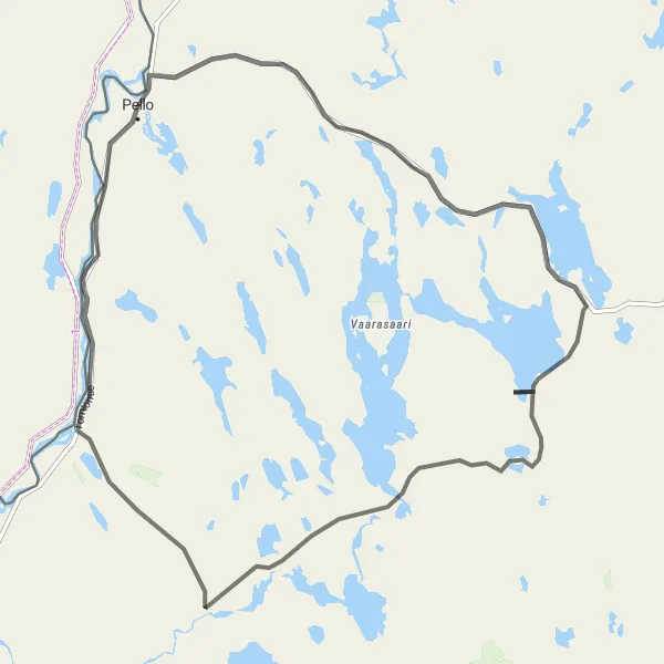 Map miniature of "Scenic Road Cycling to Turtola" cycling inspiration in Pohjois- ja Itä-Suomi, Finland. Generated by Tarmacs.app cycling route planner