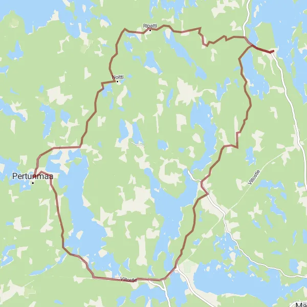 Map miniature of "Rural Scenery Ride to Ripatinkosken Laavu" cycling inspiration in Pohjois- ja Itä-Suomi, Finland. Generated by Tarmacs.app cycling route planner