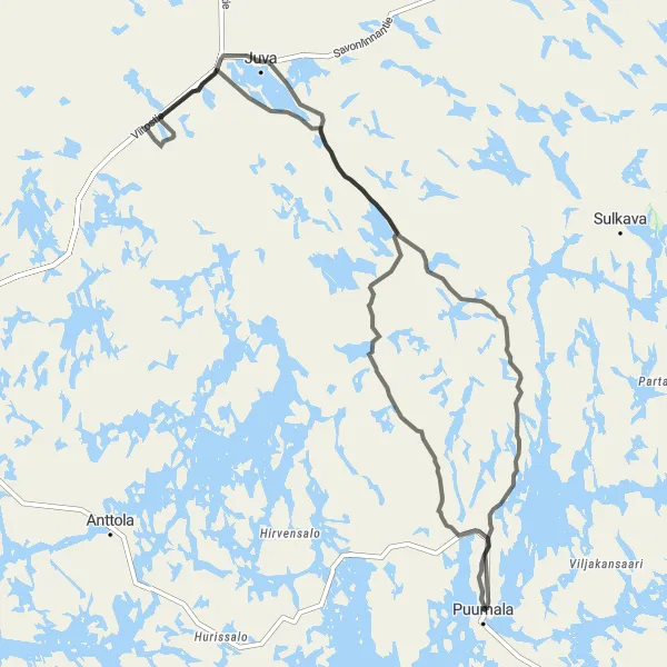 Map miniature of "Lake District Road Cycling" cycling inspiration in Pohjois- ja Itä-Suomi, Finland. Generated by Tarmacs.app cycling route planner