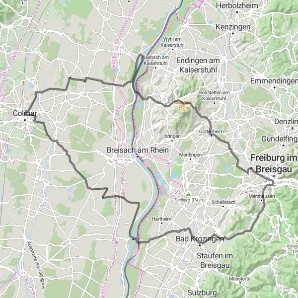 Map miniature of "The Alpine Adventure" cycling inspiration in Alsace, France. Generated by Tarmacs.app cycling route planner