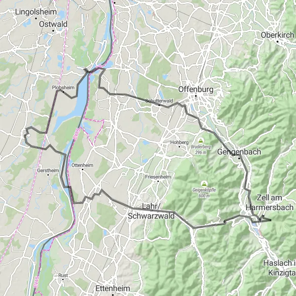 Map miniature of "Scenic Road Cycling Tour in Alsace" cycling inspiration in Alsace, France. Generated by Tarmacs.app cycling route planner