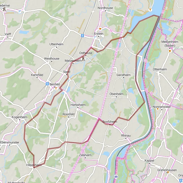 Miniature de la carte de l'inspiration cycliste "Tour des Villages Alsaciens" dans la Alsace, France. Générée par le planificateur d'itinéraire cycliste Tarmacs.app