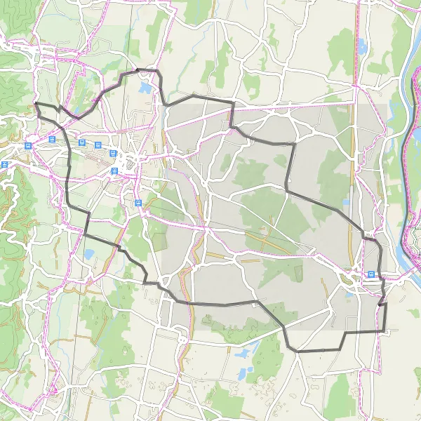 Map miniature of "Vineyard Escape" cycling inspiration in Alsace, France. Generated by Tarmacs.app cycling route planner