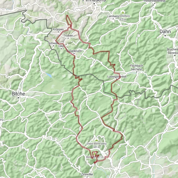 Map miniature of "The Forest Circuit" cycling inspiration in Alsace, France. Generated by Tarmacs.app cycling route planner