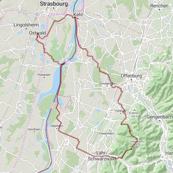 Map miniature of "Black Forest Adventure" cycling inspiration in Alsace, France. Generated by Tarmacs.app cycling route planner