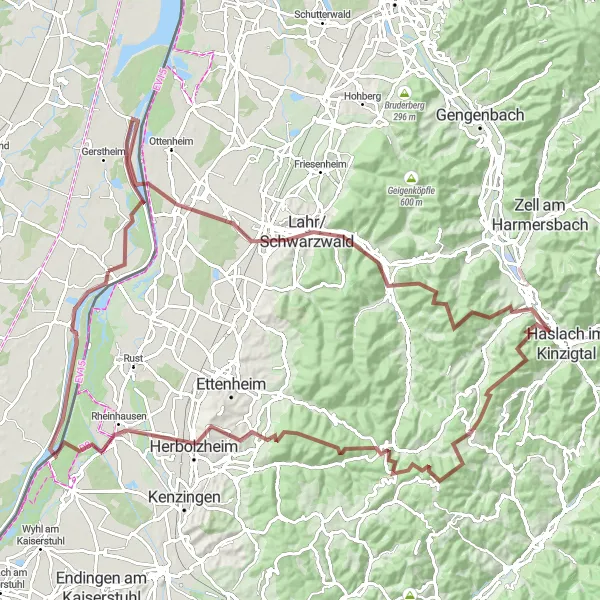 Map miniature of "The Black Forest Adventure" cycling inspiration in Alsace, France. Generated by Tarmacs.app cycling route planner