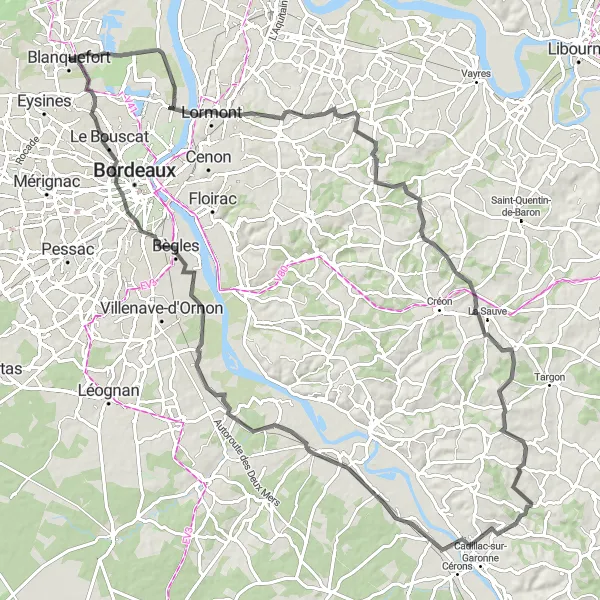 Map miniature of "Les Bascules d'Ablis" cycling inspiration in Aquitaine, France. Generated by Tarmacs.app cycling route planner