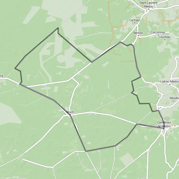 Miniatua del mapa de inspiración ciclista "Ruta de Les Constantenins" en Aquitaine, France. Generado por Tarmacs.app planificador de rutas ciclistas
